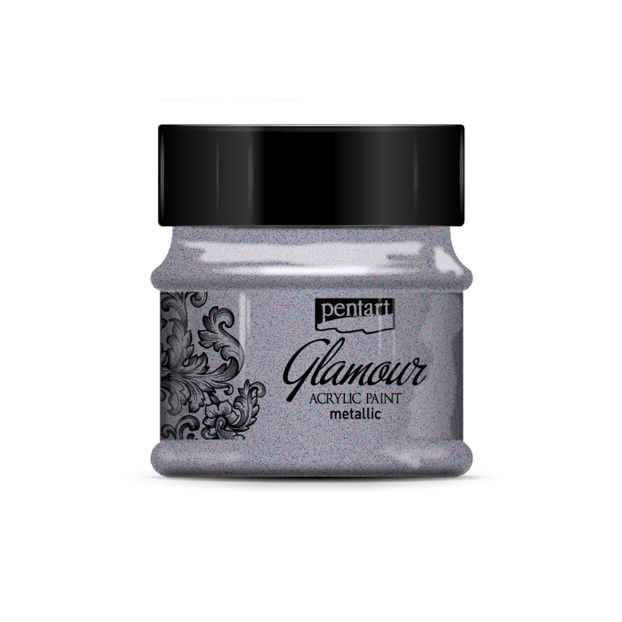 Pentart 50ml Glamour Dark Silver Metallic Acrylic Paint - TH Decor