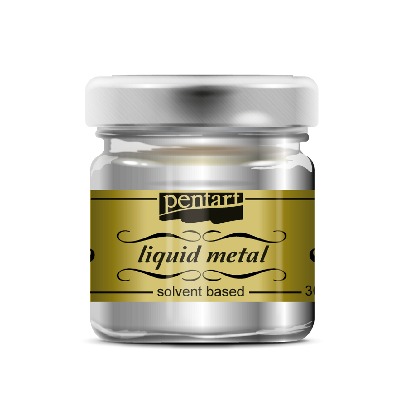 Pentart 30ml Silver Liquid Acrylic Paint - TH Decor