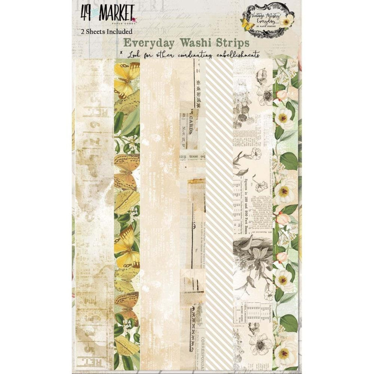 49 and Market 2-Pack Vintage Artistry Everyday Floral Washi Tape - TH Decor