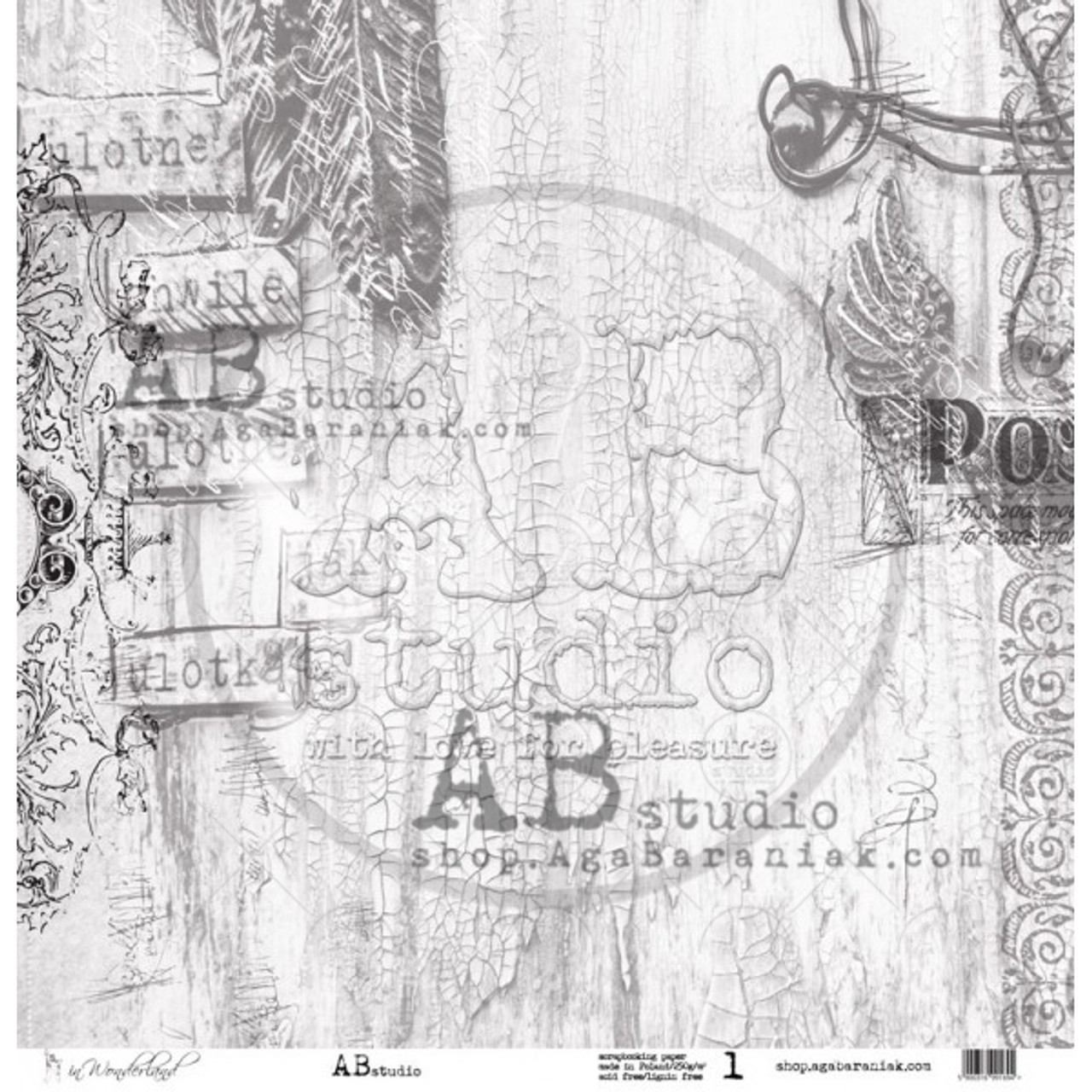 AB Studios In Wonderland 8 Pgss 12x12 Scrapbook Paper Set - TH Decor