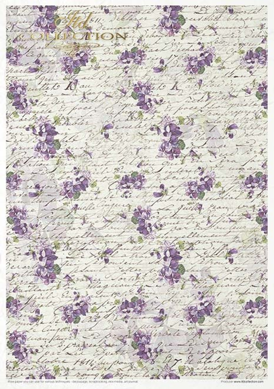 ITD Collection Flowers Roses Forget-me-nots Rice Paper 