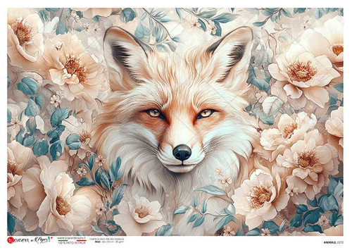 Paper Designs Soft Floral Lion A3 Rice Paper