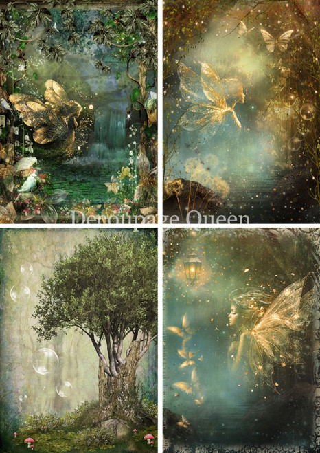 Decoupage Queen A4 Rice Paper - Enchanted Four Pack