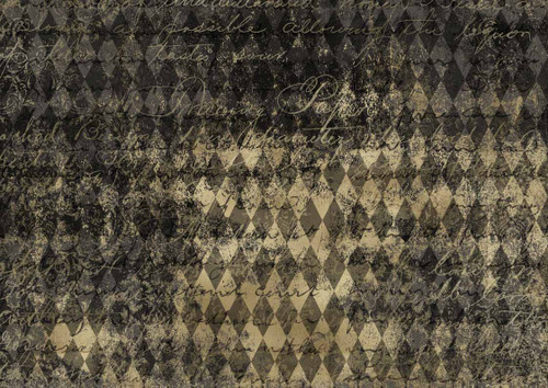Decoupage Queen Black and Gold Harlequin A4 Rice Paper