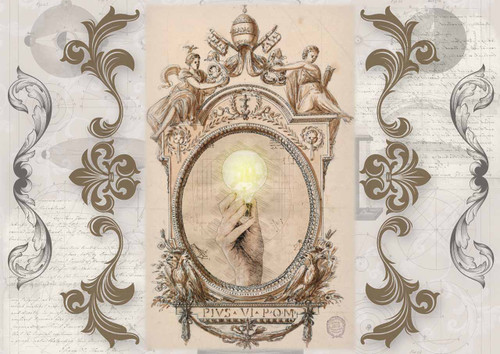 Decoupage Queen Dainty and the Queen - The Lightbulb Moment A3 Rice Paper