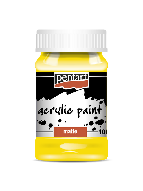 Pentart 100ml Yellow Matte Acrylic Paint