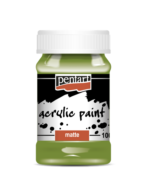 Pentart 100ml Olive Matte Acrylic Paint