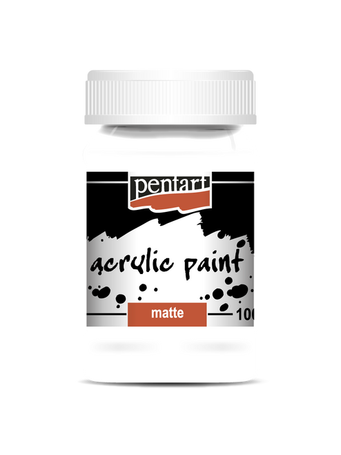 Pentart 100ml White Matte Acrylic Paint