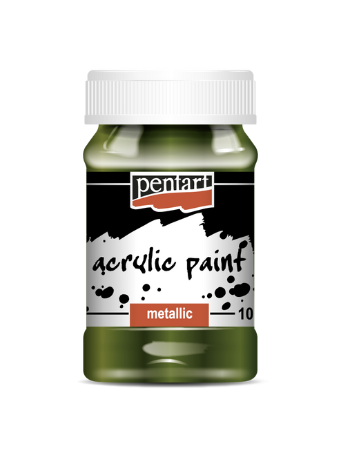 Pentart 100ml Green Metallic Acrylic Paint
