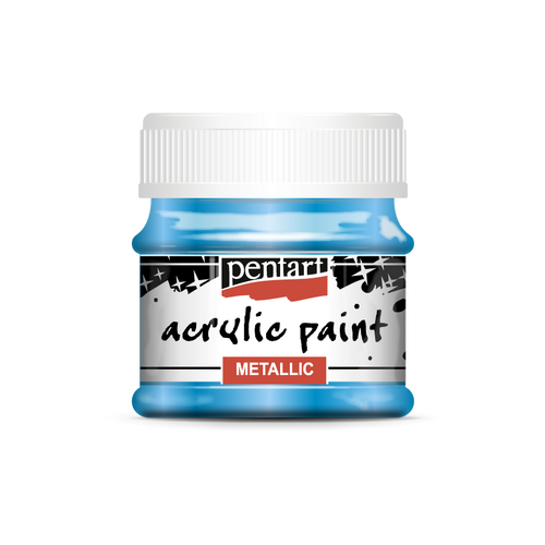 Pentart 50ml Blue Metallic Acrylic Paint