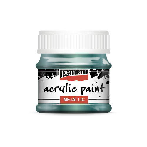 Pentart 50ml Teal Metallic Acrylic Paint