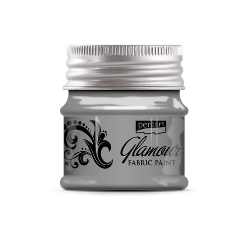Pentart Glamour fabric & leather paint 50 ml silver