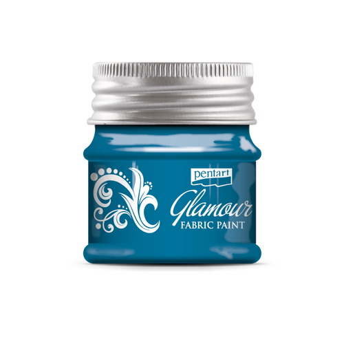 Pentart Glamour 50ml Silvery Blue Fabric & Leather Craft Paint