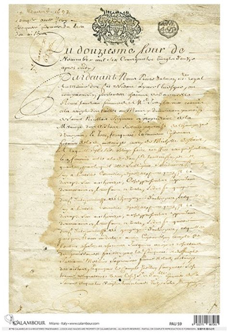 Calambour PAU 59 Stained Old Document A3 Plus Rice Paper