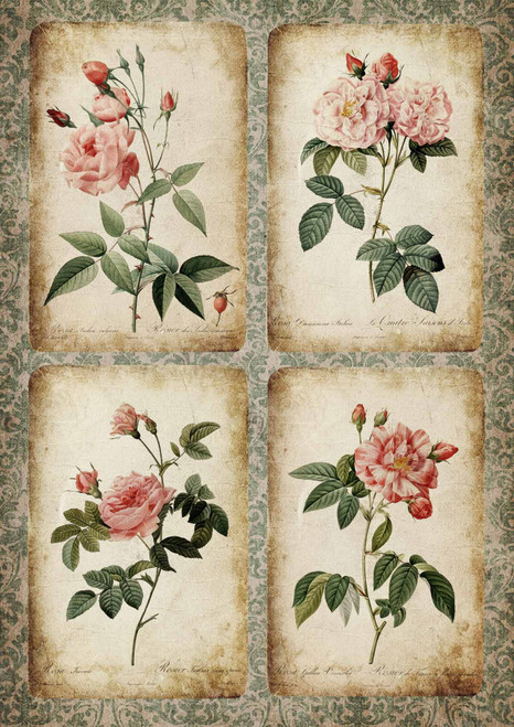 Decoupage Queen Rose Cards A4 Rice Paper