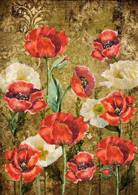 Decoupage Queen Poppies Rice Paper for Furniture
