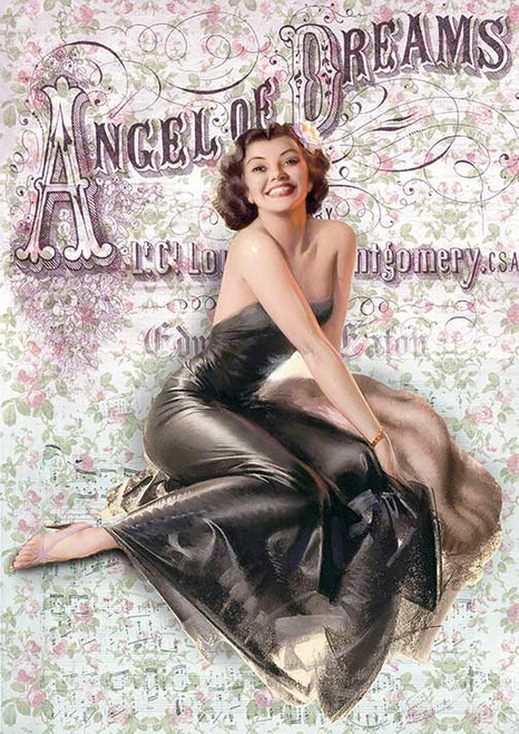 Paper Designs Angel Pinup Rice Paper for Furniture