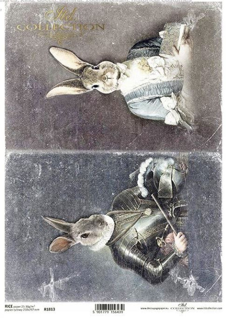 ITD Collection Bunny Portraits A4 Decoupage Rice Paper