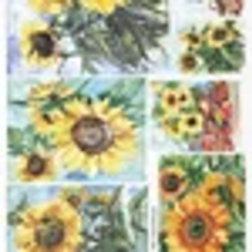 ITD Collection Sunflower Frames A4 Decoupage Rice Paper
