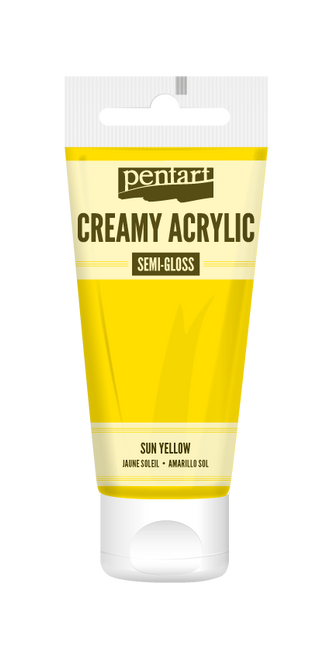 Pentart 60ml Sun Yellow Creamy Semi-gloss Acrylic Paint