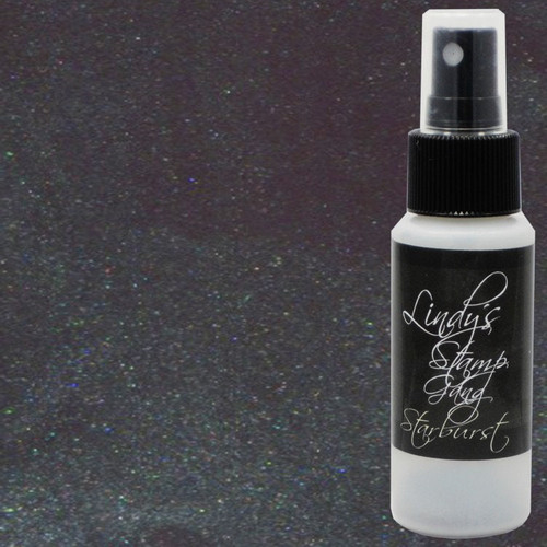 Lindy's Midnight Rendesvouz Raven Starburst Spray Vibrant Ink + Shimmer for Canvas, Mixed Media, Stencils, Journals, Decoupage 2 oz
