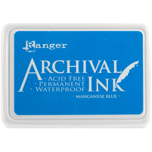 Ranger Archival Ink Pad Manganese Blue Permanent Archival Waterproof Stamping Ink Pad