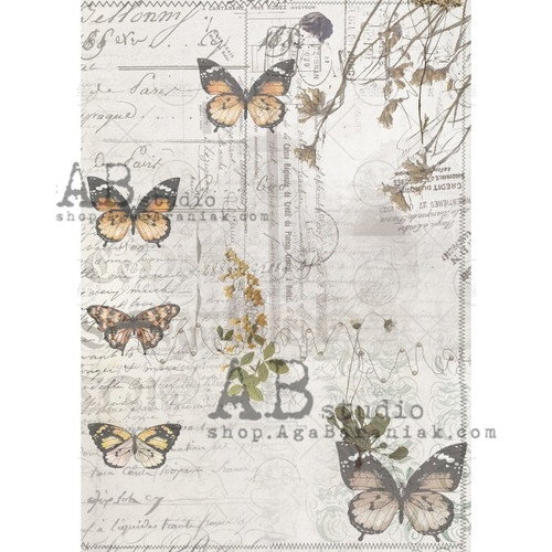 AB Studios 627 Monarch Butterflies A4 Decoupage Rice Paper