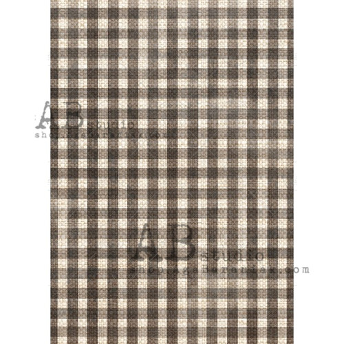 AB Studios 587 Black & Tan Plaid A4 Decoupage Rice Paper