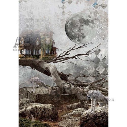 AB Studios Wolf Mountain A4 Decoupage Rice Paper