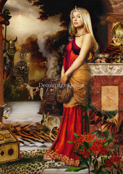 Decoupage Queen Howard David Johnson - Celtic Warrior Queen Boudica A2 Rice Paper