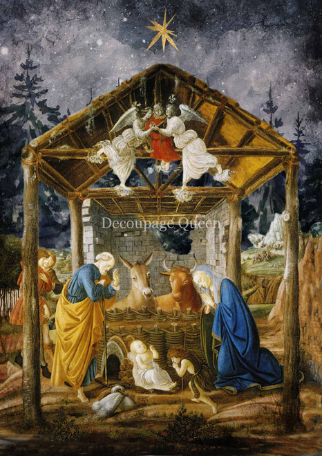 Decoupage Queen Botticelli's Nativity A4 Rice Paper