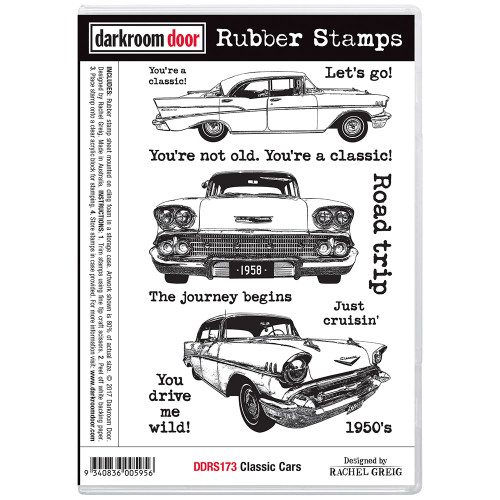 Darkroom Door Rubber Stamp Set - Classic Cars Vol 1