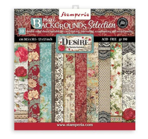 Stamperia Desire Maxi 10 Pgs 12x12 Scrapbook Paper Pad