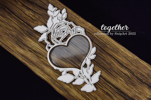 Snipart Together Collection Heart Shaker Chipboard Box