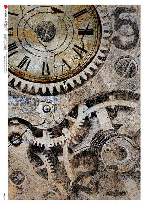 Paper Designs 0037 Inner Clockworks A4 Decoupage Rice Paper