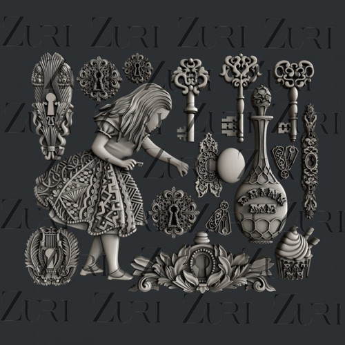 Zuri Designs Alice's Keys Silicone Mould