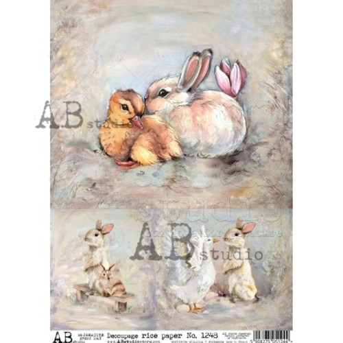 AB Studios 3 Pack Watercolor Easter Scenes A4 Rice paper