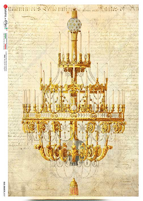 Paper Designs Rice Paper Vintage Chandelier Old Objects 0037 A3 Rice Paper