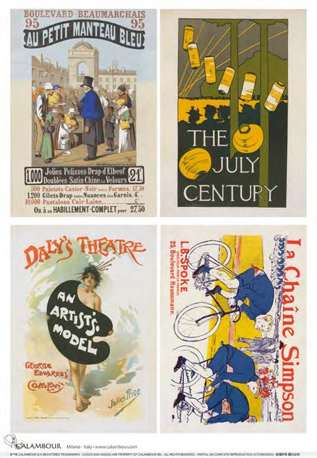 Calambour Daly's Theatre Vintage Posters 4 Pack A3 Rice Paper