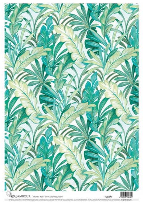 Calambour Tropical Monstera and Ferns A3 Rice Paper