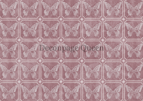 Decoupage Queen Dainty and the Queen Butterfly Tiles A1 Rice Paper