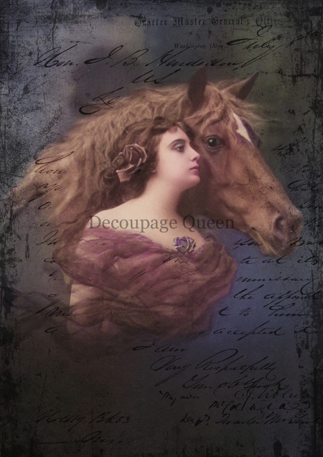 Decoupage Queen Equestrian Beauty A0 Rice Paper