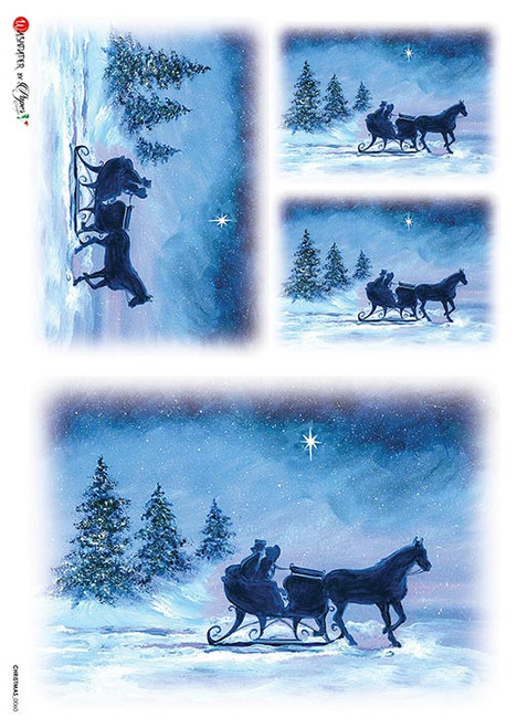 Paper Designs Dashing Through the Snow A4 Rice Paper