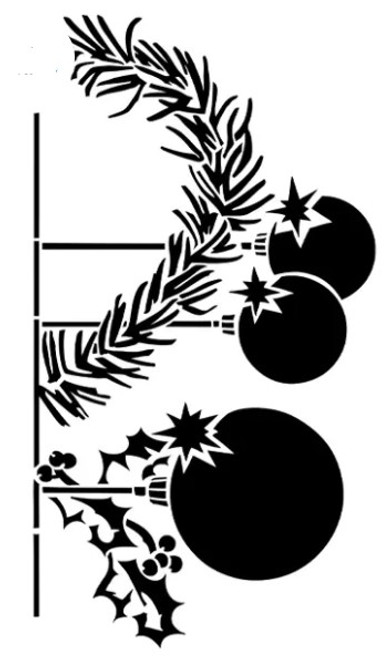Calambour Ornaments and Greenery A4 Stencil