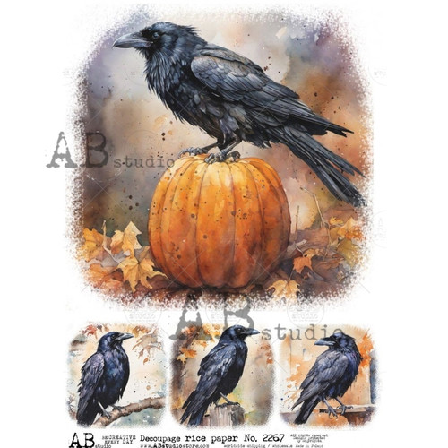 AB Studios Four Fall Ravens A4 Rice Paper