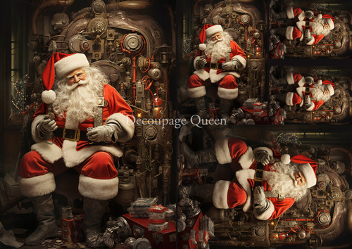 Decoupage Queen Santa the Tinkerer (AI Assisted) Limited Edition A4 Rice Paper