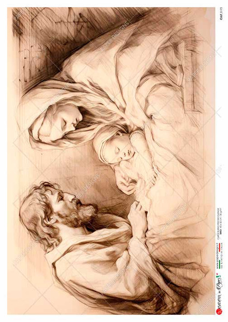 Paper Designs Sepia Nativity A2 Rice Paper