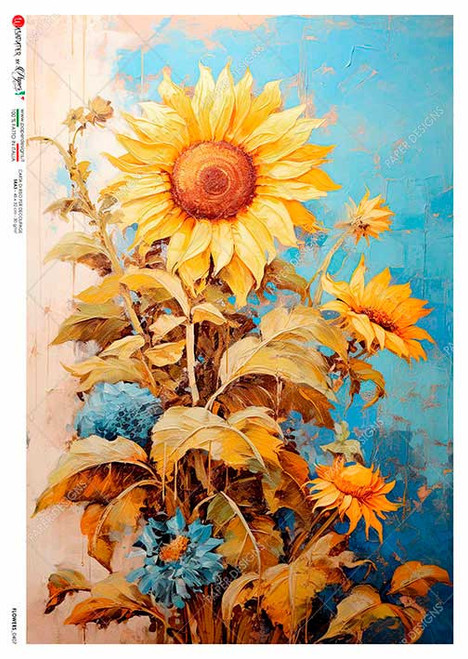 Paper Designs Bright Sunflowers A3 Rice Paper