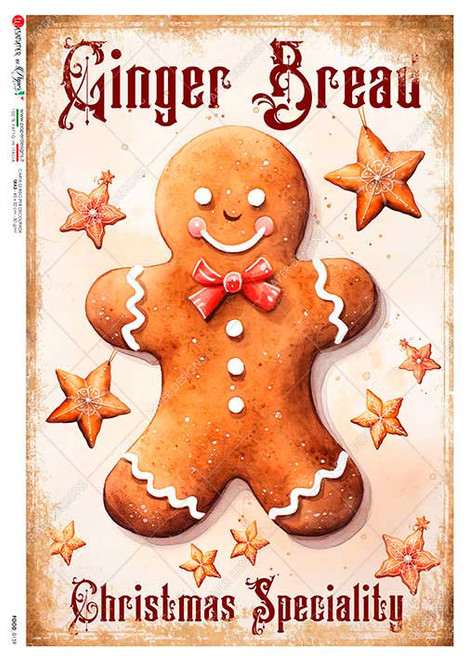 Paper Designs Gingerbread Man A0 Rice Paper