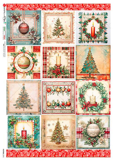 Paper Designs Holiday Festive Squares A0 Rice Paper